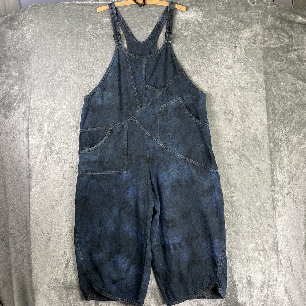 Cynthia Ashby Overalls Womens Sz S Blue Black Turpin Crop Boho Pockets USA Made